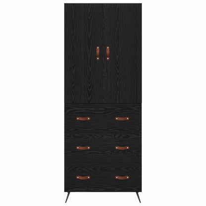 Credenza Rovere Nero 69,5 x 34 x 180 cm Legno multistrato