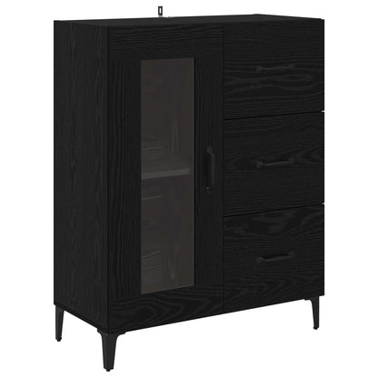Credenza Rovere Nero 69,5 x 34 x 180 cm Legno multistrato