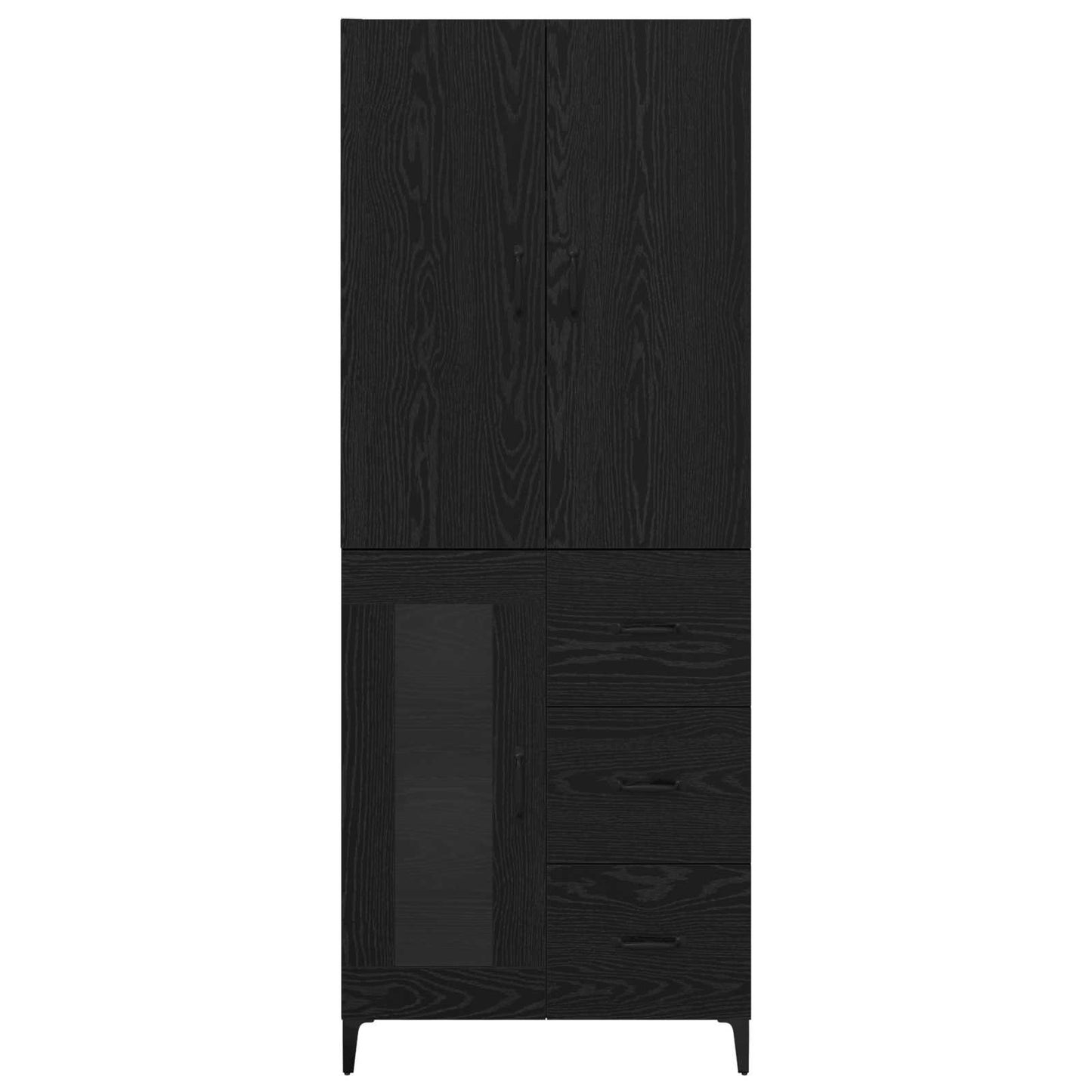 Credenza Rovere Nero 69,5 x 34 x 180 cm Legno multistrato
