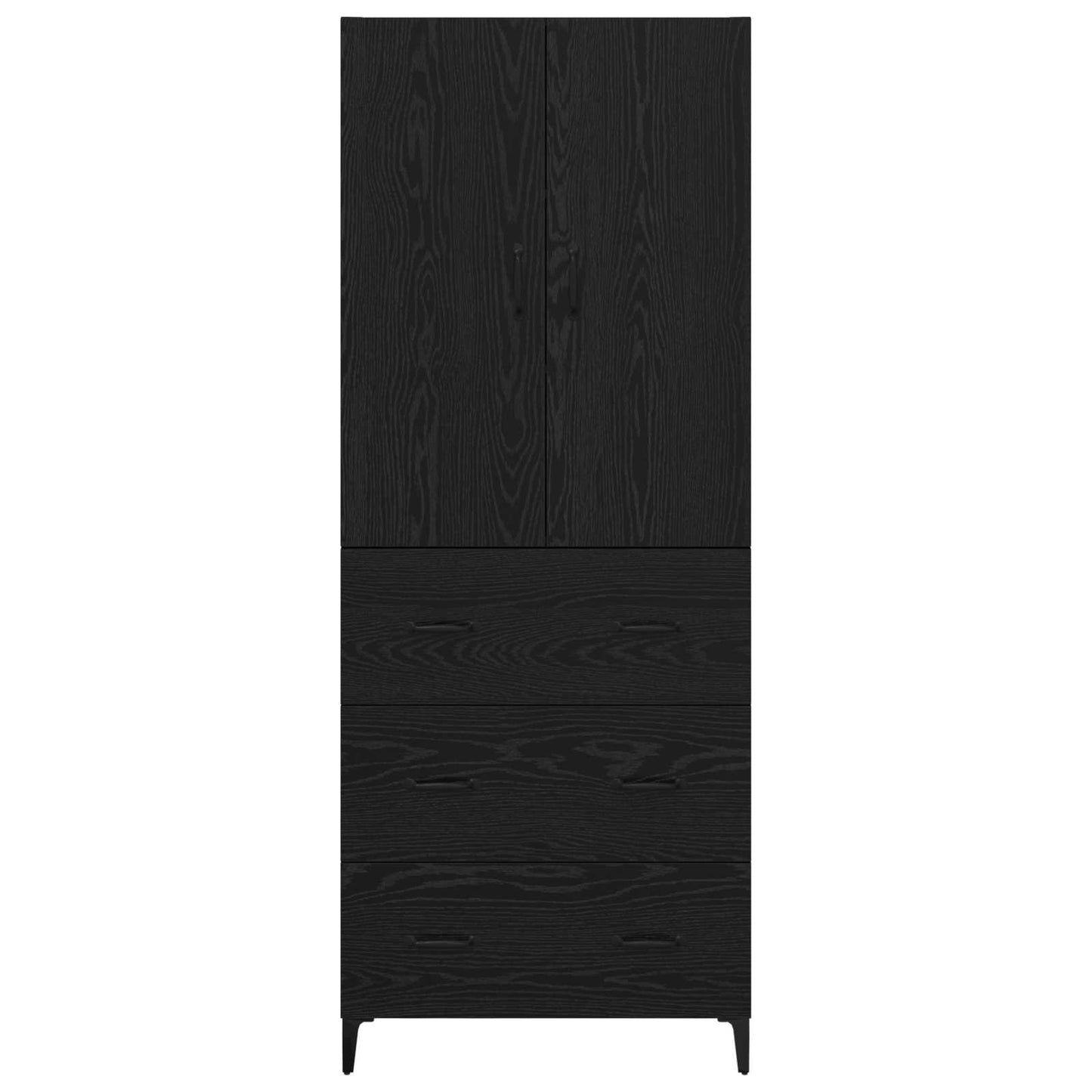Credenza Rovere Nero 69,5 x 34 x 180 cm Legno multistrato