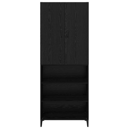 Credenza Rovere Nero 69,5 x 34 x 180 cm Legno multistrato