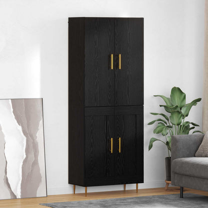 Credenza Rovere Nero 69,5 x 34 x 180 cm Legno multistrato