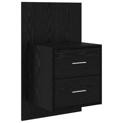 Testata con Comodino 3 pcs Rovere Nero Legno multistrato