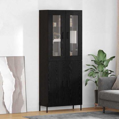 Credenza Rovere Nero 69,5 x 34 x 180 cm Legno multistrato