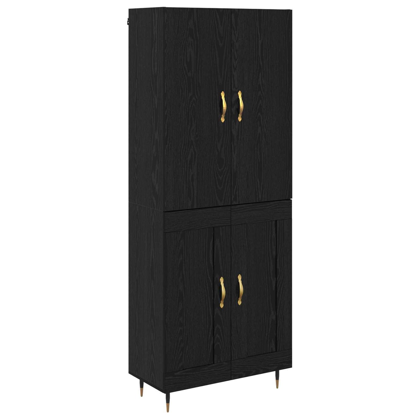 Credenza Rovere Nero 69,5 x 34 x 180 cm Legno multistrato