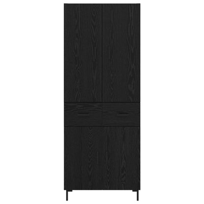 Credenza Rovere Nero 69,5 x 34 x 180 cm Legno multistrato