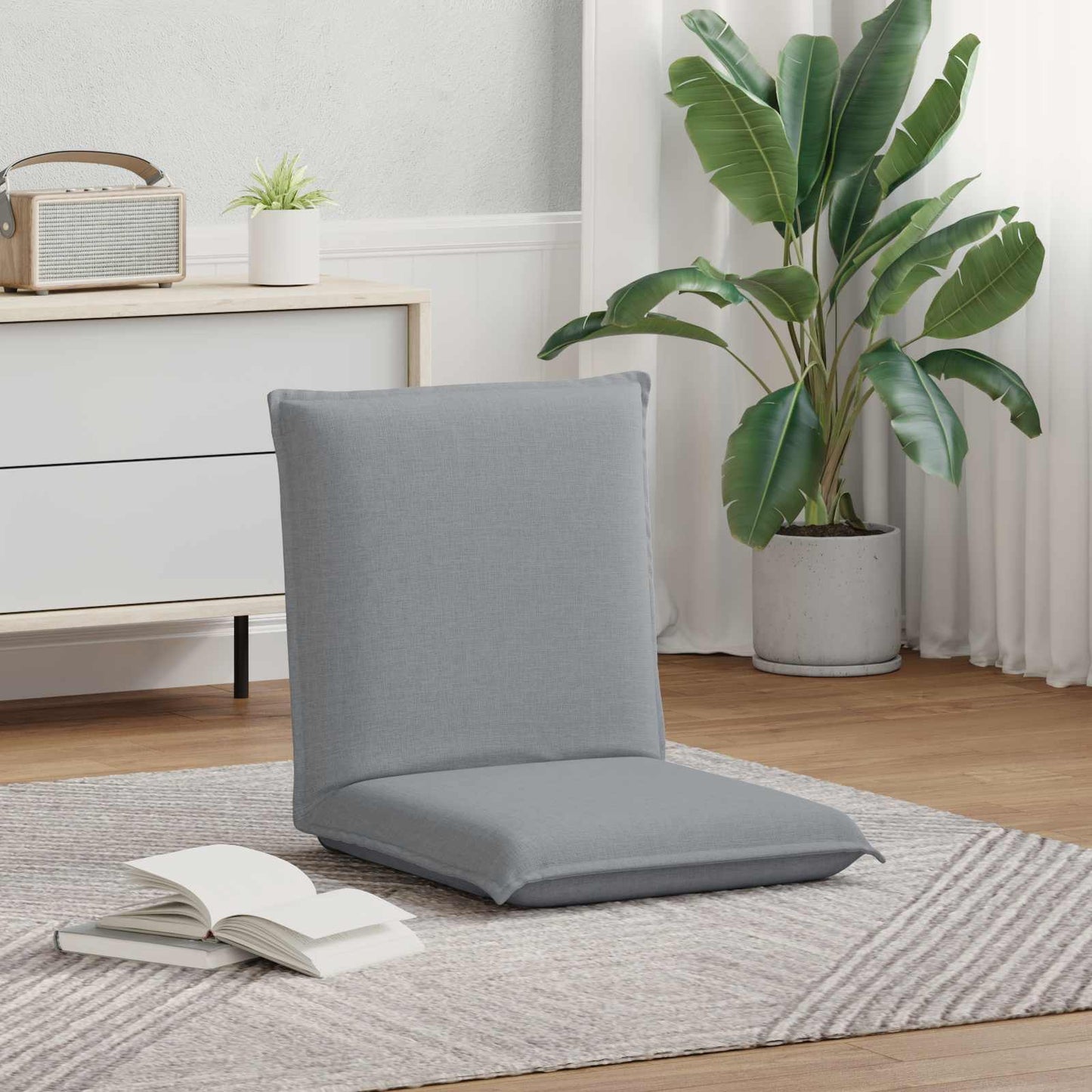 Sedia a pavimento regolabile Grigio Chiaro Tessuto | homemem39