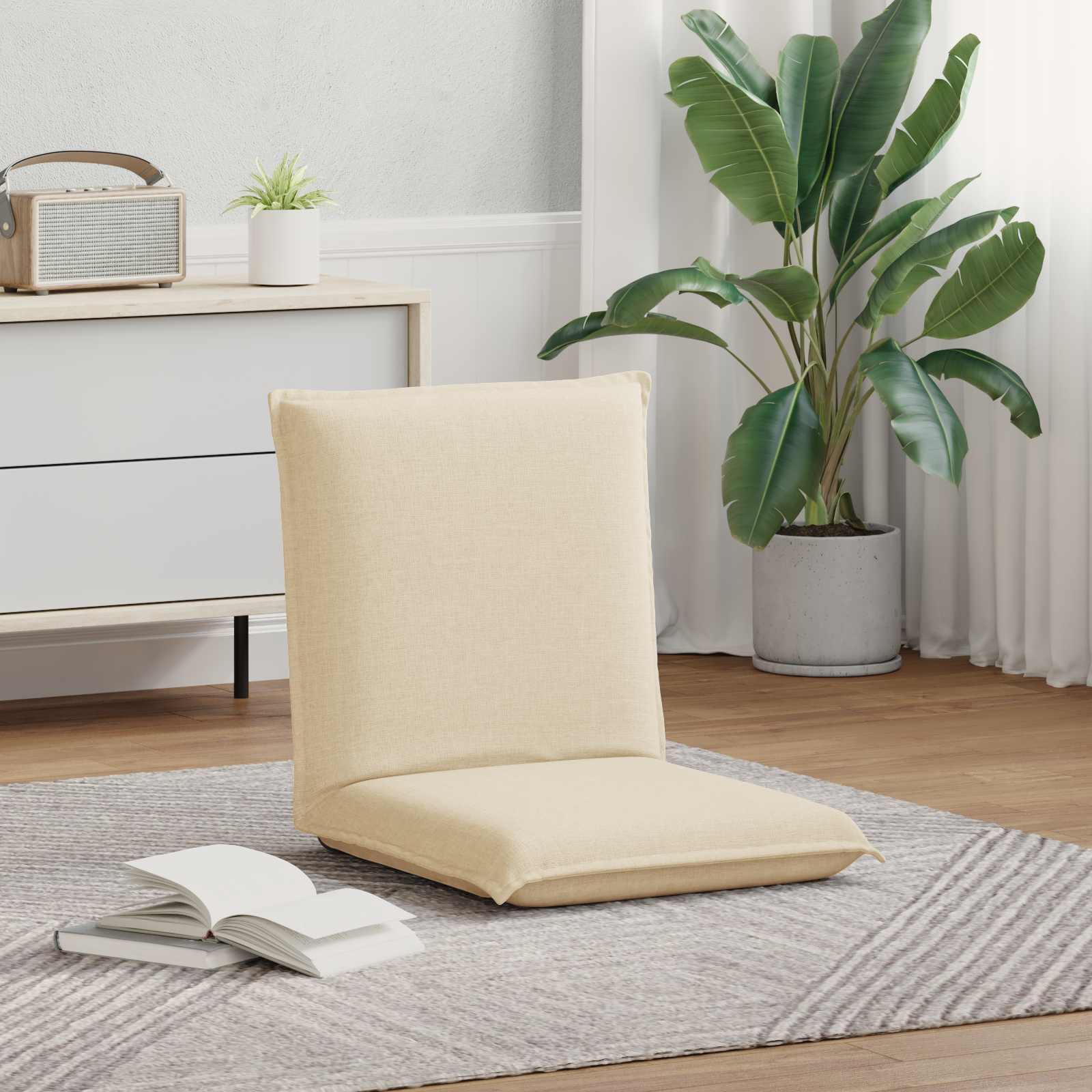 Sedia a pavimento regolabile Crema Tessuto | homemem39