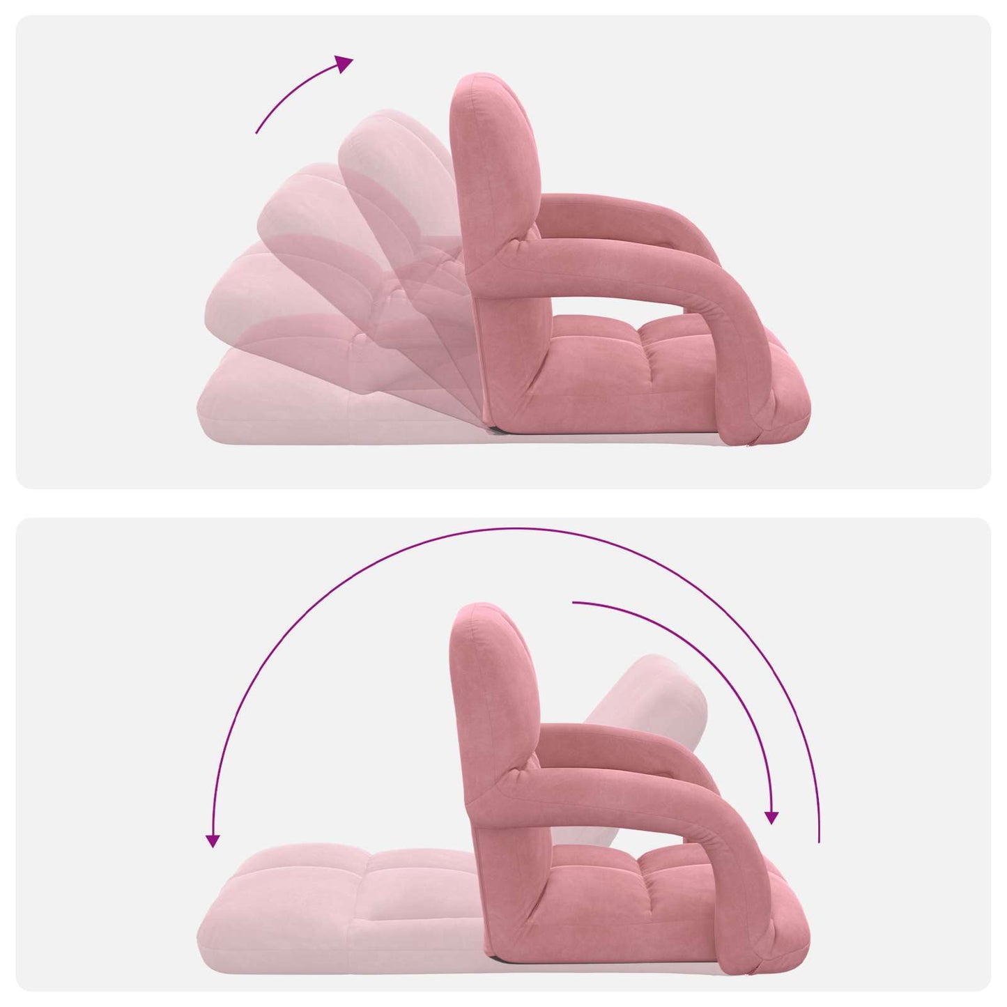 Sedia a pavimento regolabile Rosa Velluto | homemem39
