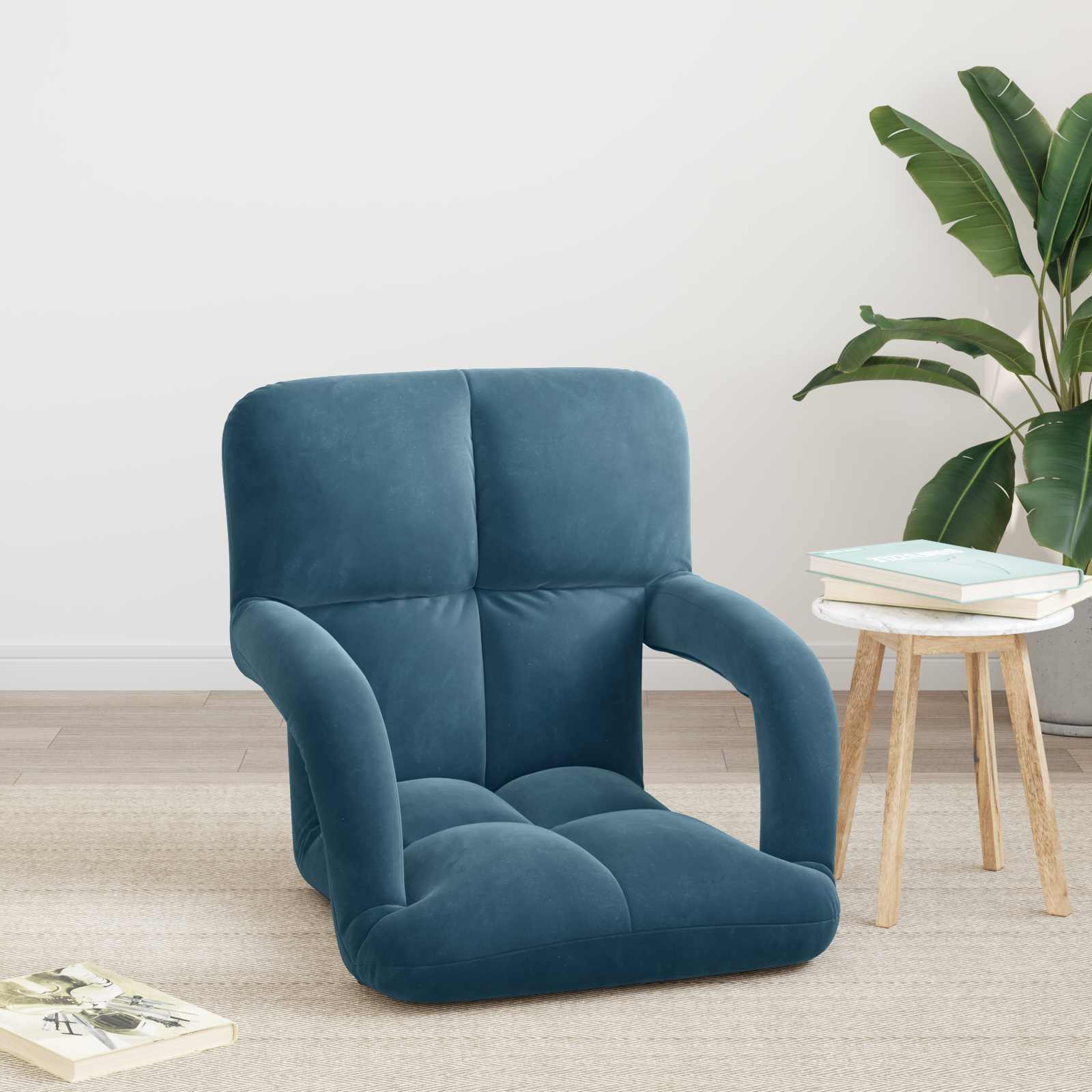 Sedia a pavimento regolabile Blu Velluto | homemem39