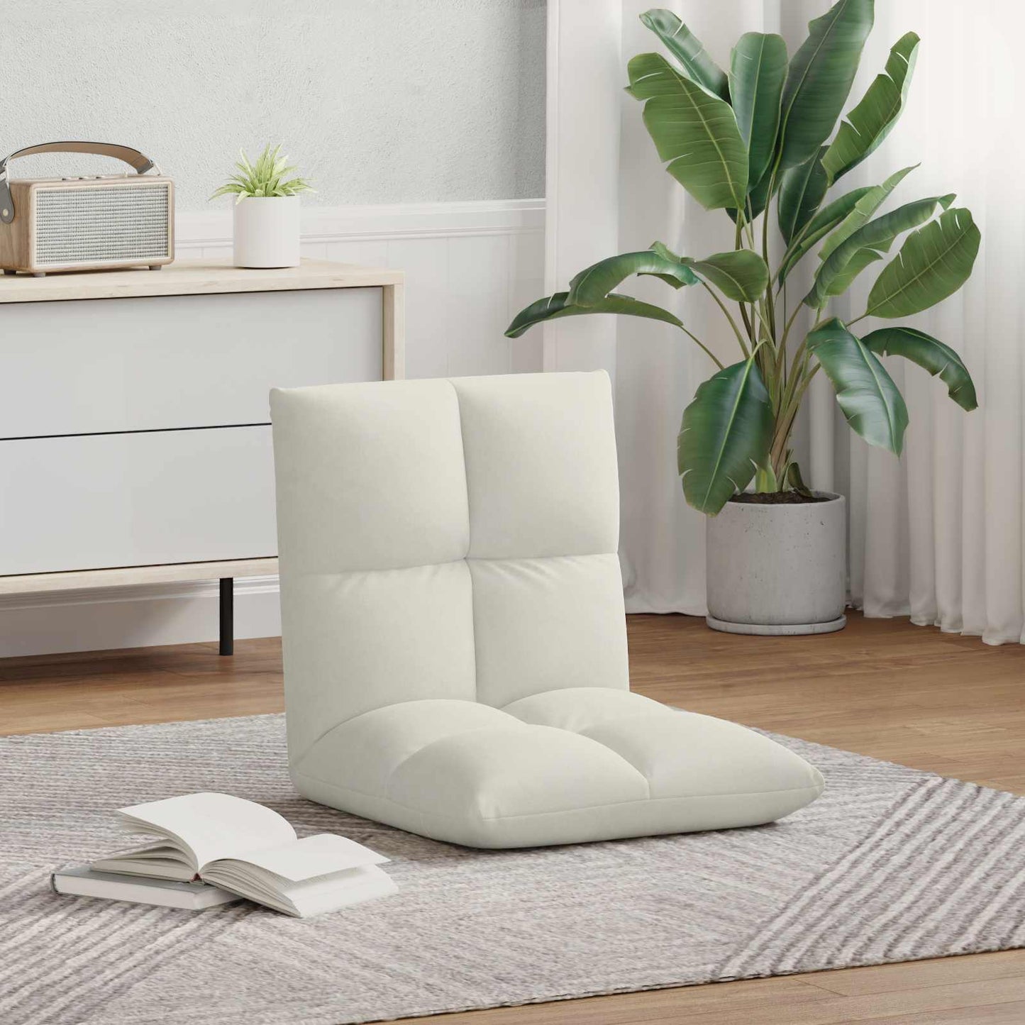 Sedia a pavimento regolabile Crema Velluto