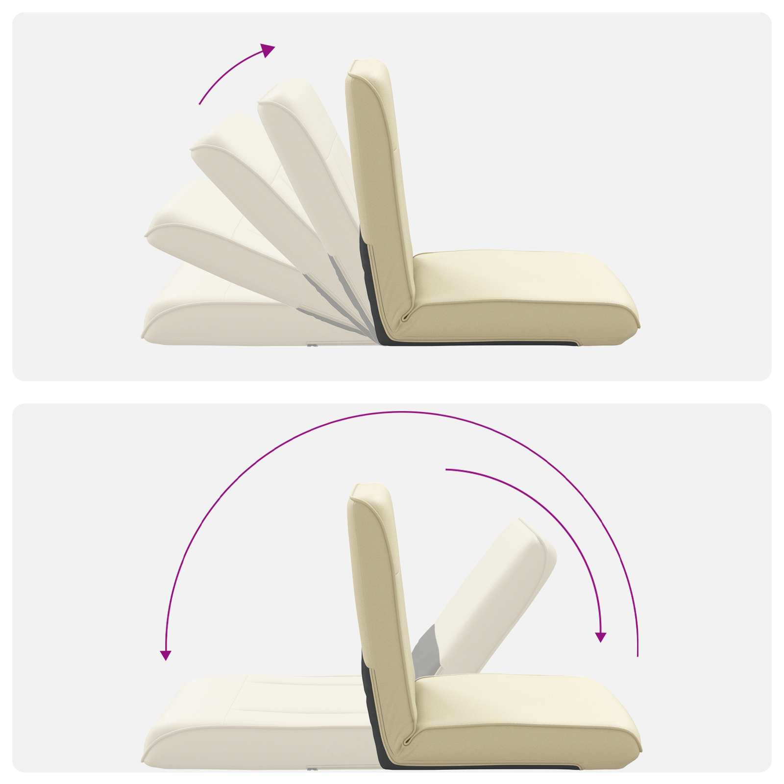 Sedia a pavimento regolabile Crema Similpelle | homemem39