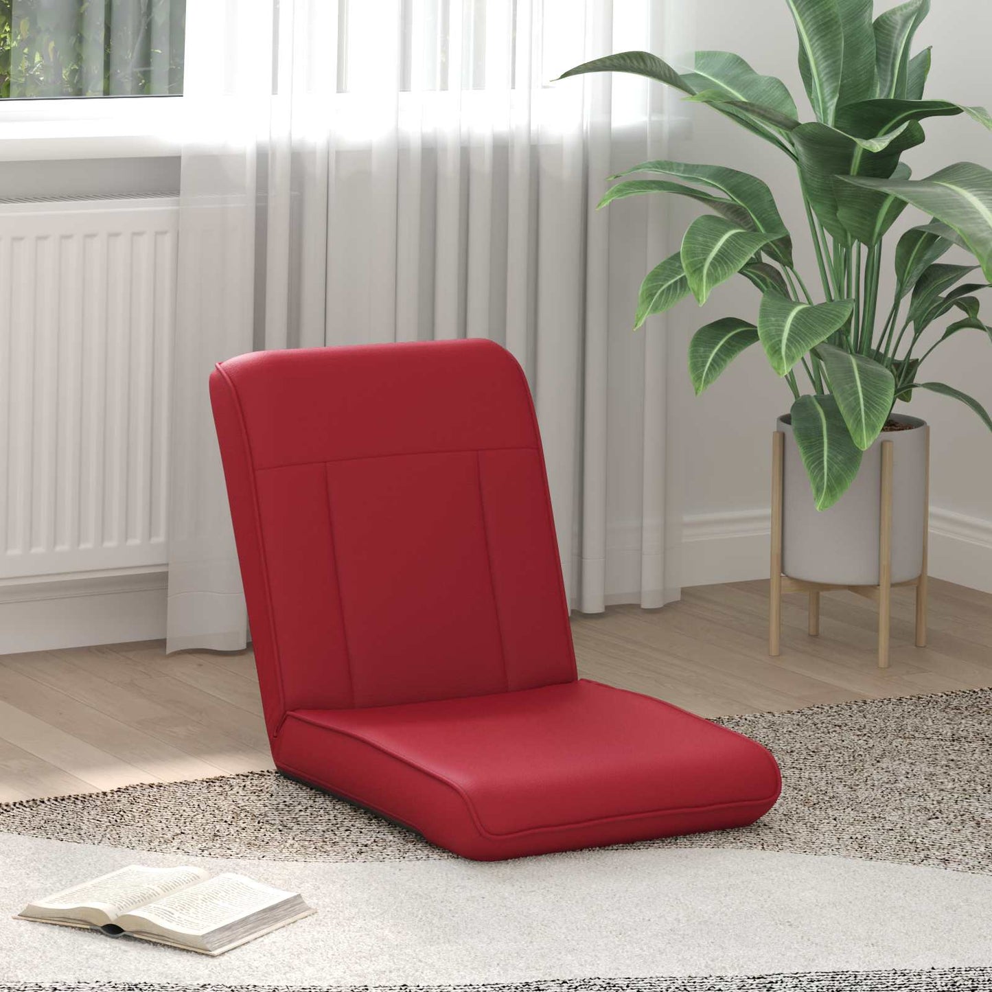 Sedia a pavimento regolabile Rosso Vino Similpelle | homemem39