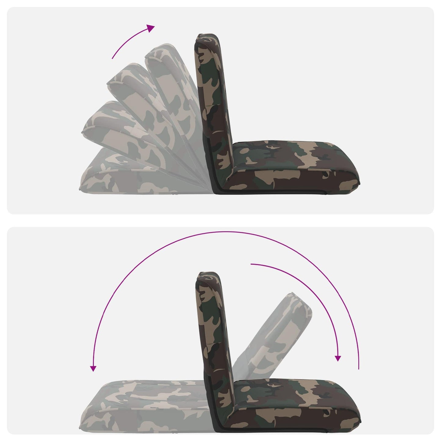 Sedia a pavimento regolabile Verde militare Tessuto | homemem39