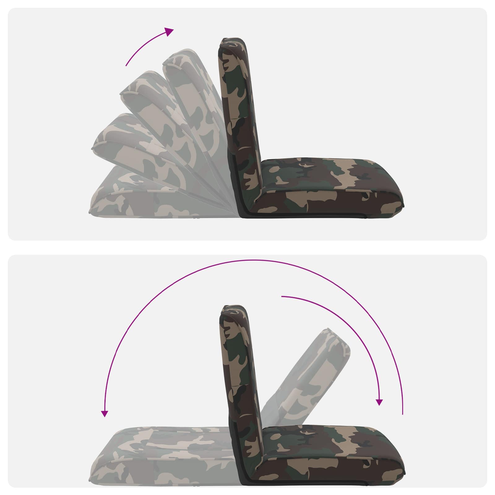 Sedia a pavimento regolabile Verde militare Tessuto | homemem39