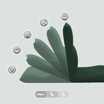 Sedia a pavimento regolabile Verde Scuro Velluto | homemem39
