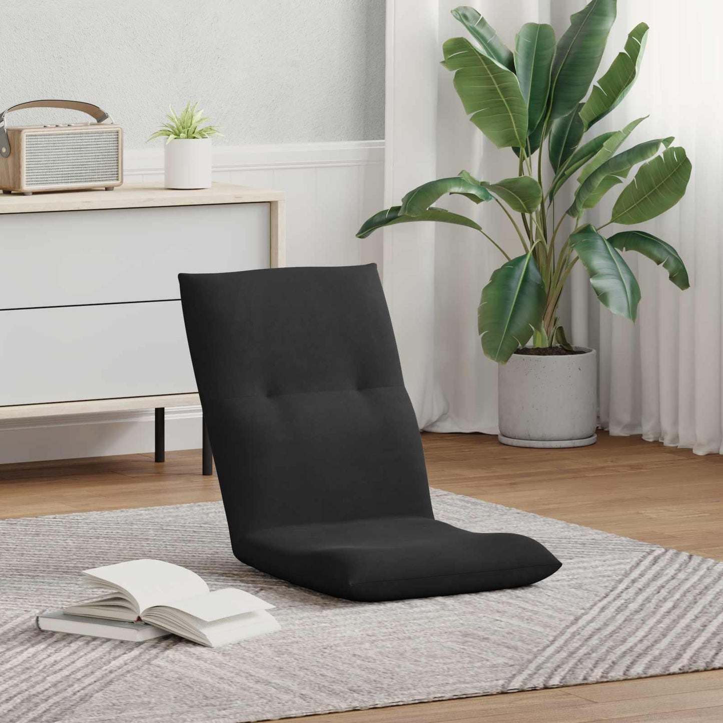 Sedia a pavimento regolabile Nero Velluto | homemem39