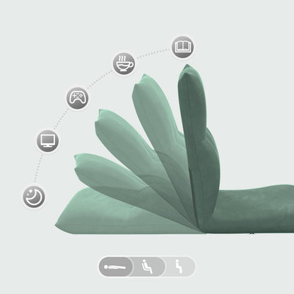 Sedia a pavimento regolabile Verde Mare Velluto | homemem39