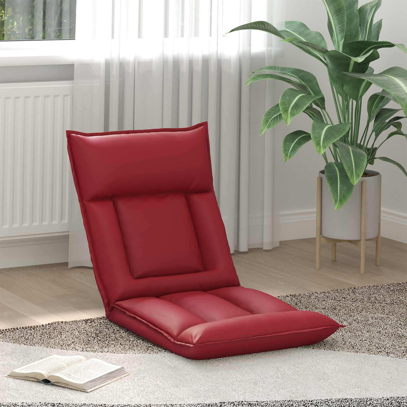 Sedia a pavimento regolabile Rosso Vino Similpelle | homemem39
