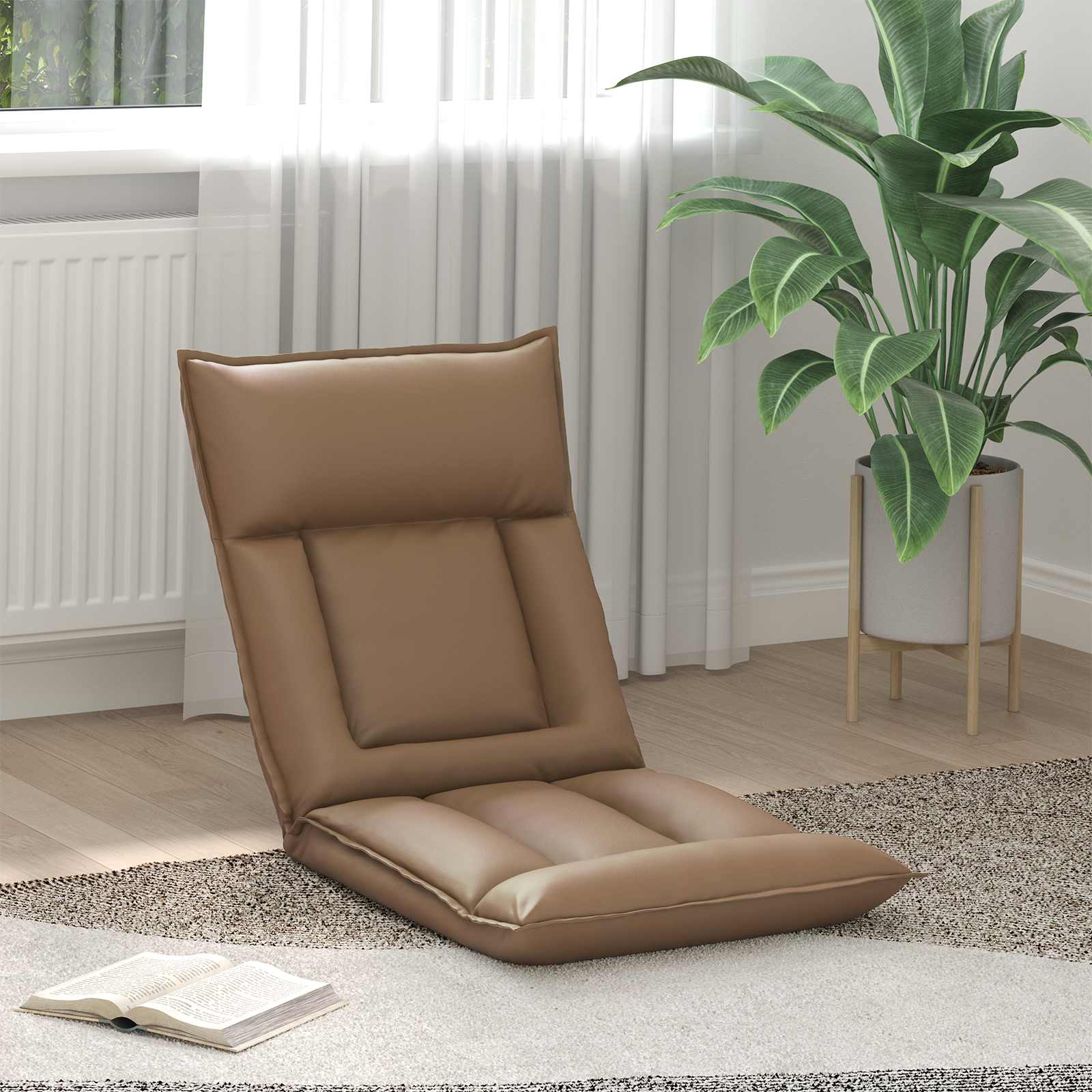 Sedia a pavimento regolabile Cappuccino Similpelle | homemem39