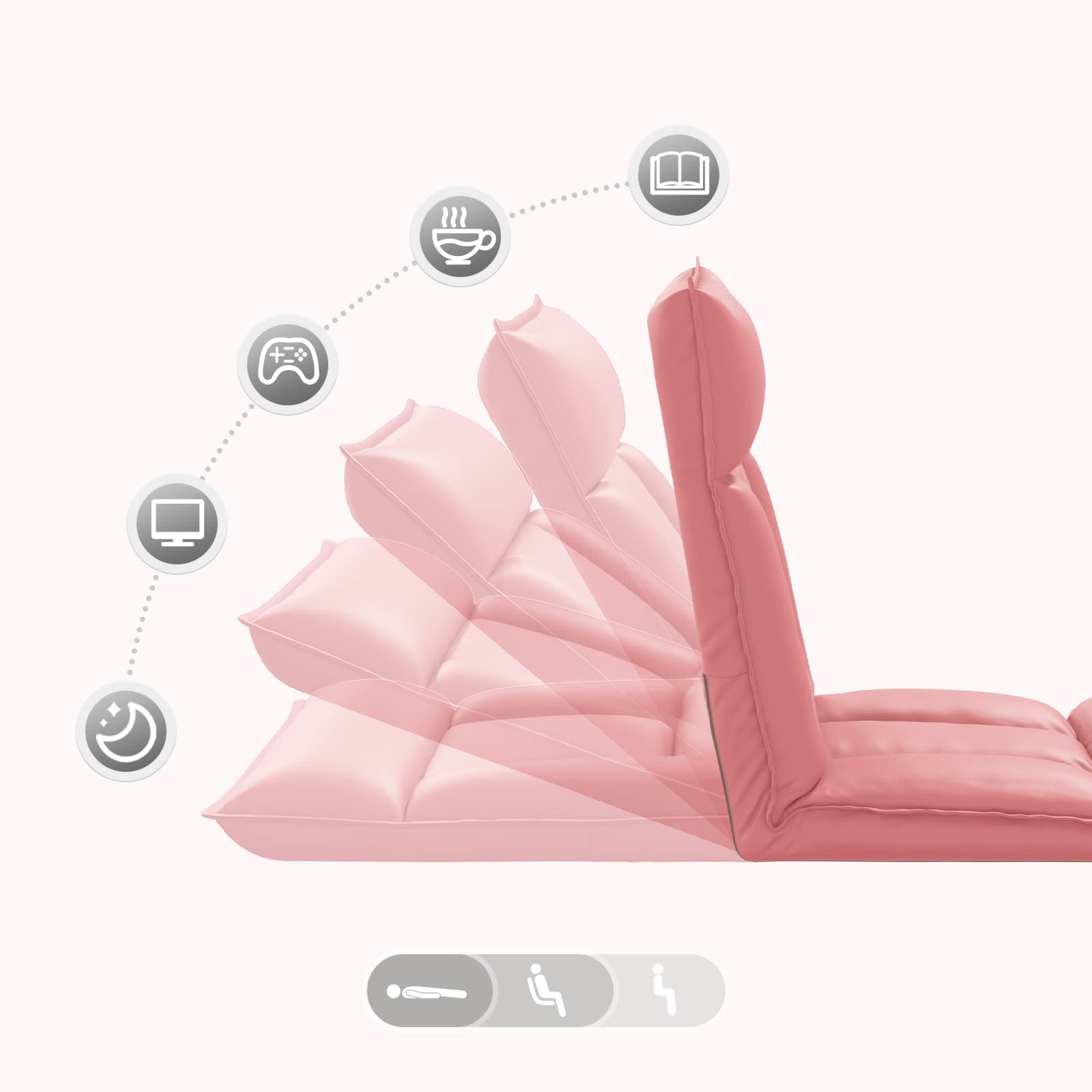 Sedia a pavimento regolabile Rosa Similpelle | homemem39