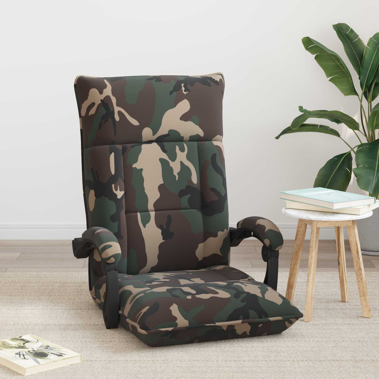 Sedia da Pavimento Verde militare 66 x 66 x 80 cm Tessuto | homemem39