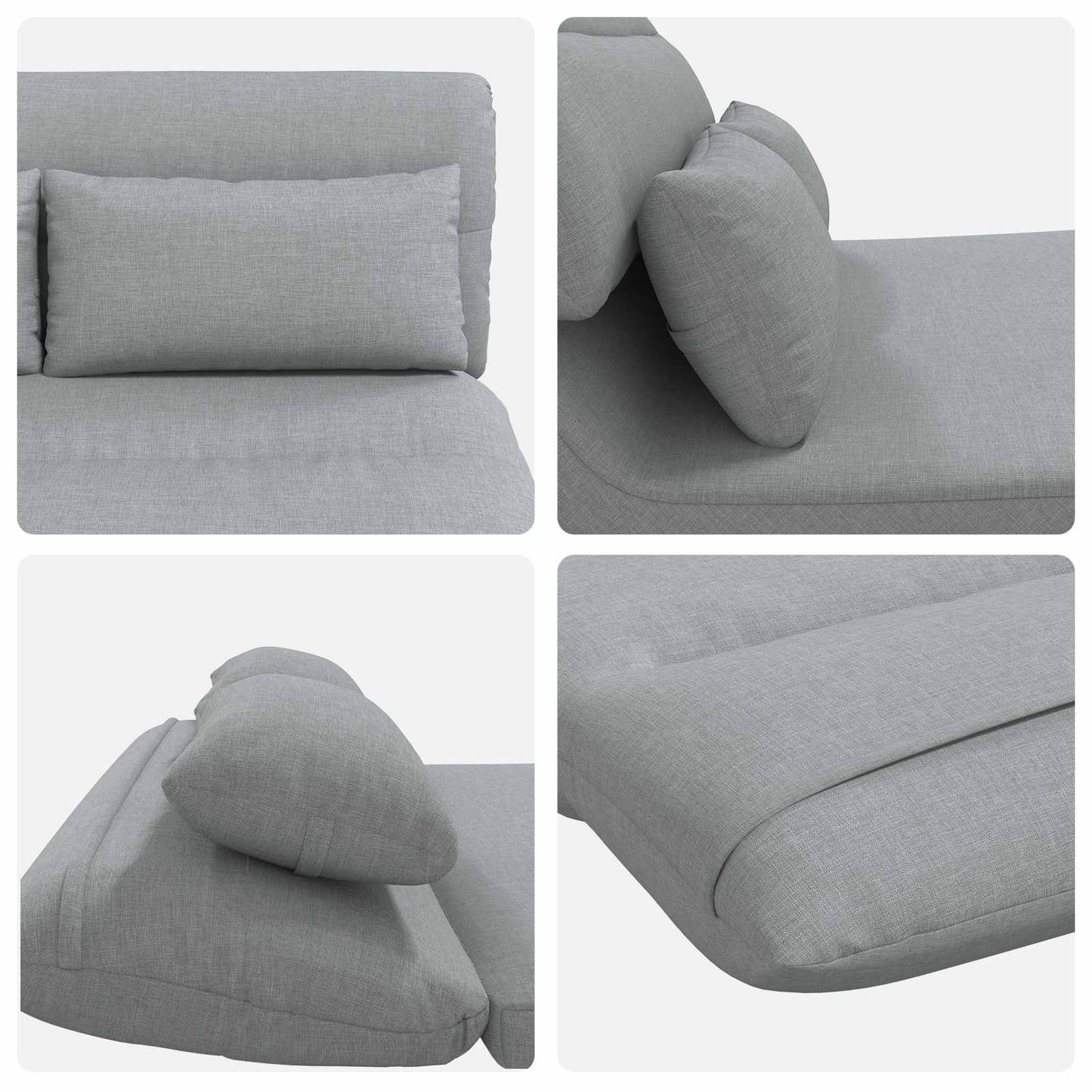 Sedia da Pavimento Grigio chiaro 110 x 82 x 55 cm Tessuto | homemem39