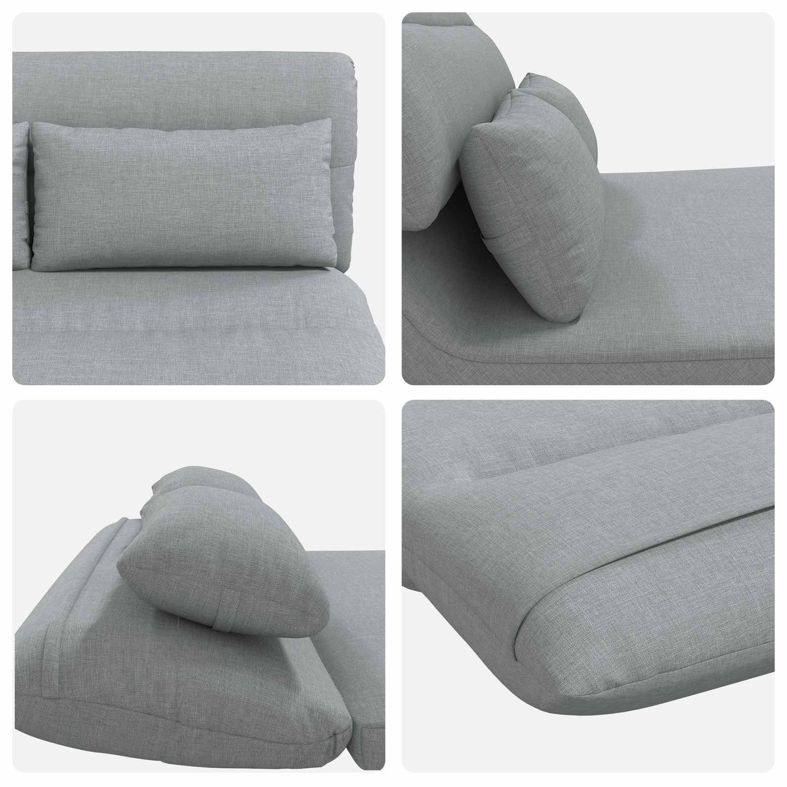 Sedia da Pavimento Grigio chiaro 110 x 82 x 55 cm Tessuto | homemem39