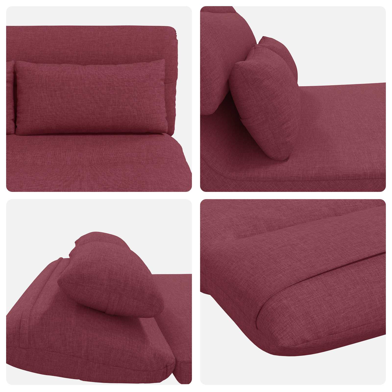 Sedia da Pavimento Rosso Vino 110 x 82 x 55 cm Tessuto | homemem39