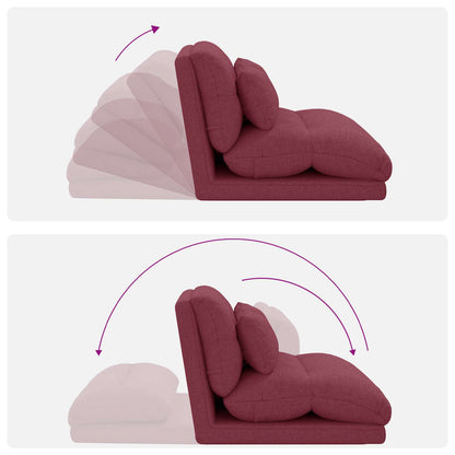 Sedia da Pavimento Rosso Vino 110 x 82 x 55 cm Tessuto | homemem39