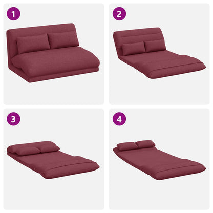 Sedia da Pavimento Rosso Vino 110 x 82 x 55 cm Tessuto | homemem39