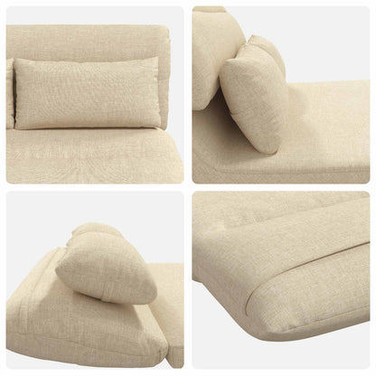 Sedia da Pavimento Crema 110 x 82 x 55 cm Tessuto | homemem39