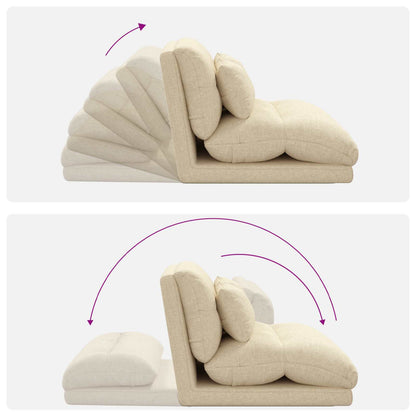 Sedia da Pavimento Crema 110 x 82 x 55 cm Tessuto | homemem39