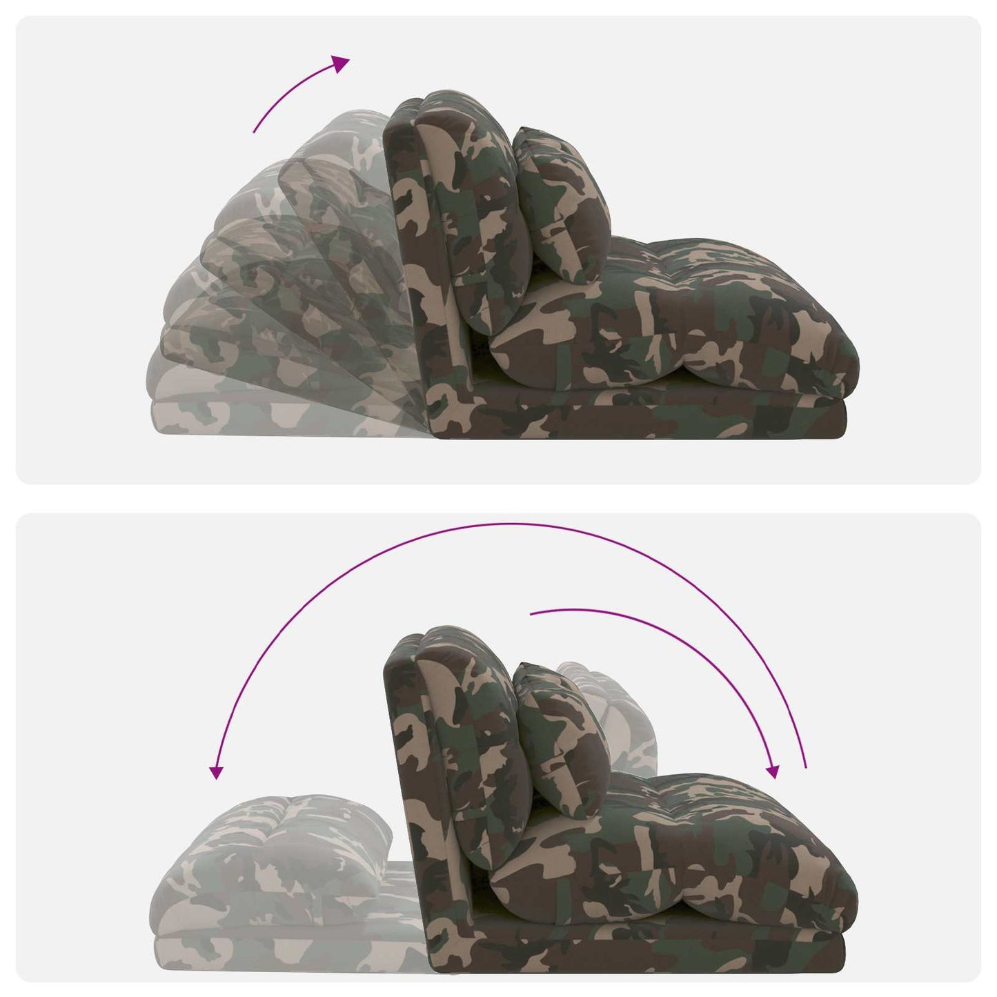 Sedia da Pavimento Verde militare 110 x 82 x 55 cm Tessuto | homemem39