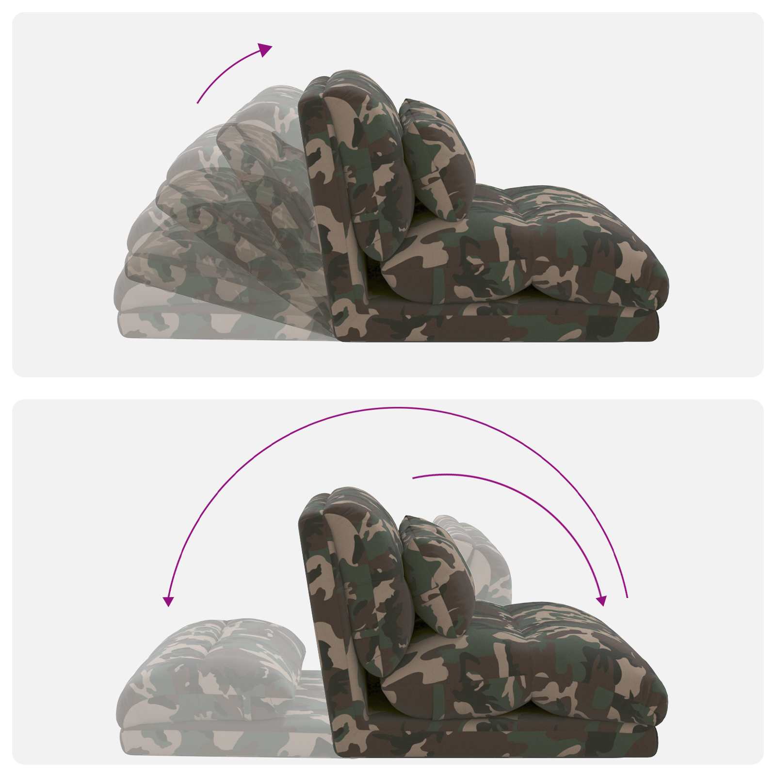 Sedia da Pavimento Verde militare 110 x 82 x 55 cm Tessuto | homemem39