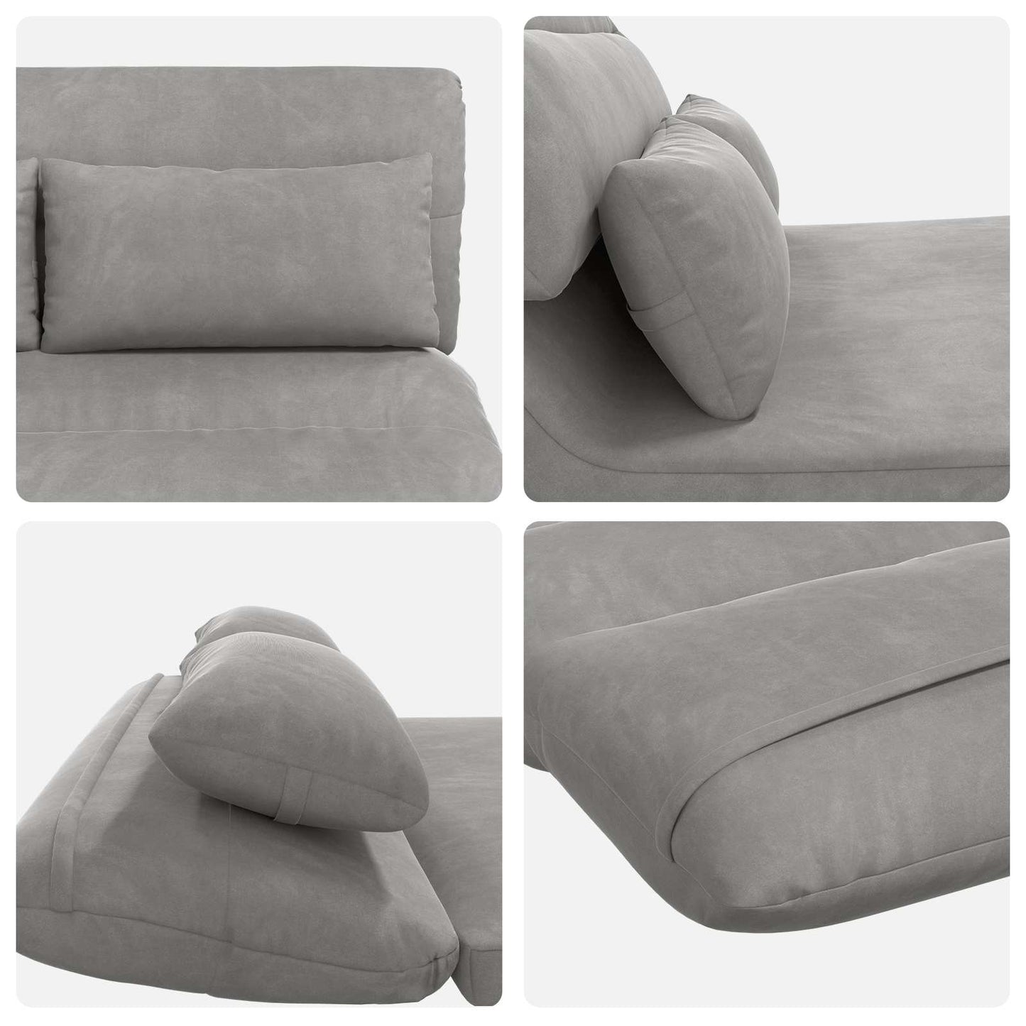 Sedia da Pavimento Grigio chiaro 110 x 82 x 55 cm Velluto | homemem39