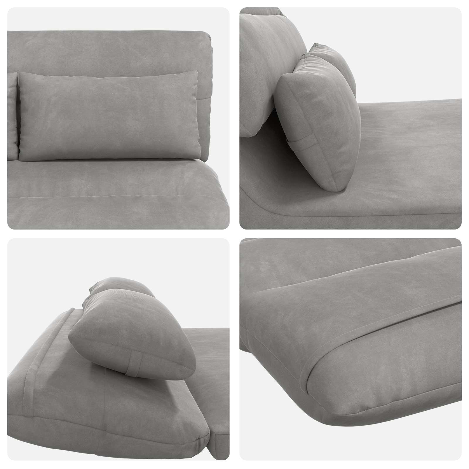 Sedia da Pavimento Grigio chiaro 110 x 82 x 55 cm Velluto | homemem39