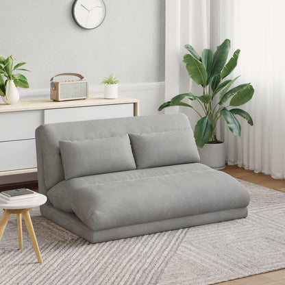 Sedia a pavimento regolabile Grigio Chiaro Velluto