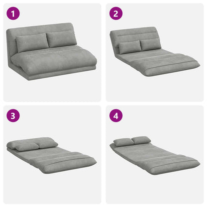 Sedia da Pavimento Grigio chiaro 110 x 82 x 55 cm Velluto | homemem39