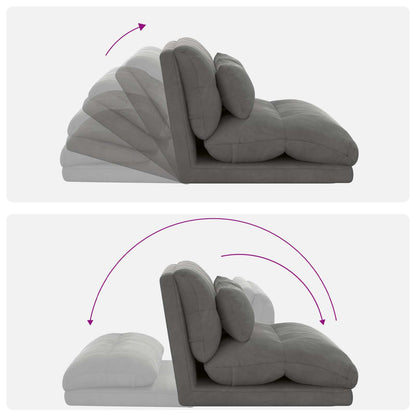 Sedia da Pavimento Grigio scuro 110 x 82 x 55 cm Velluto | homemem39