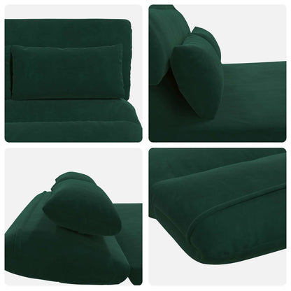 Sedia da Pavimento Verde Scuro 110 x 82 x 55 cm Velluto | homemem39