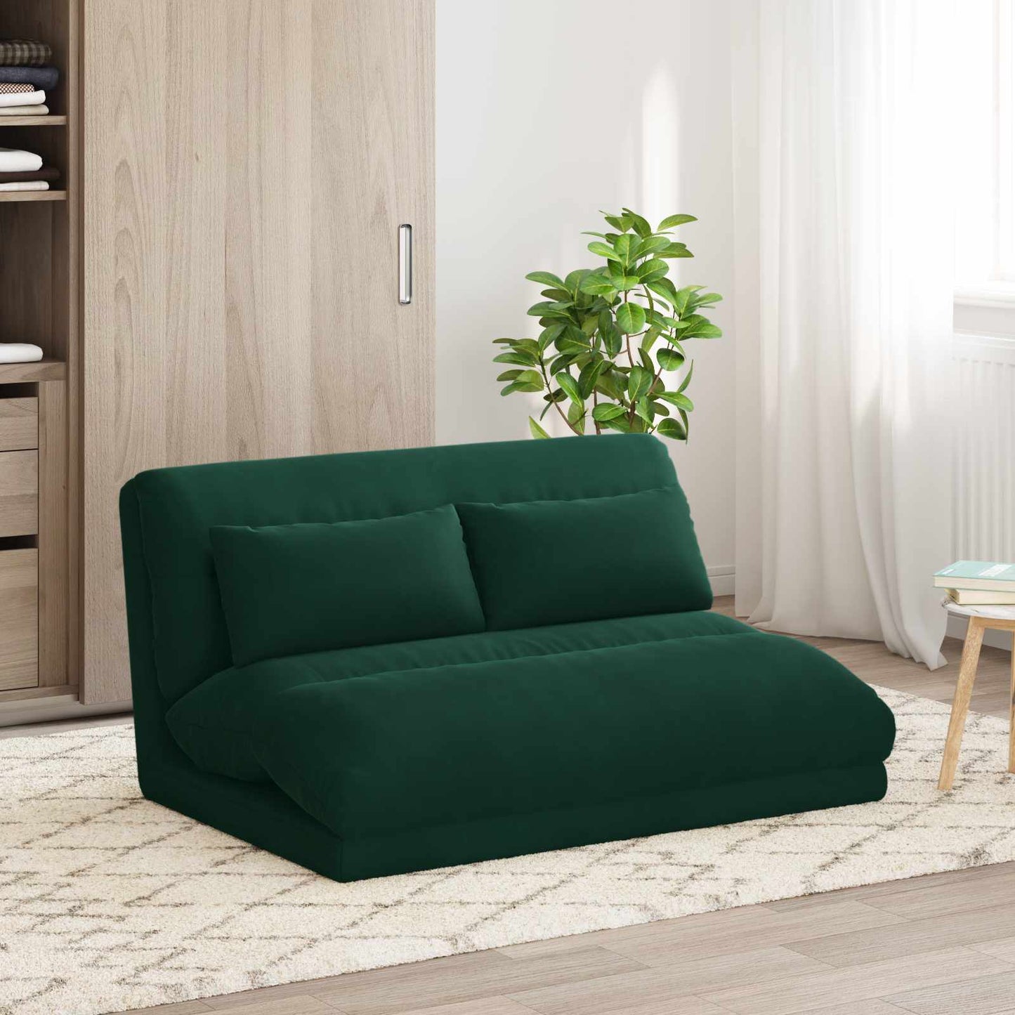 Sedia a pavimento regolabile Verde Scuro Velluto