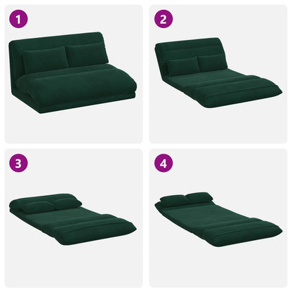 Sedia da Pavimento Verde Scuro 110 x 82 x 55 cm Velluto | homemem39