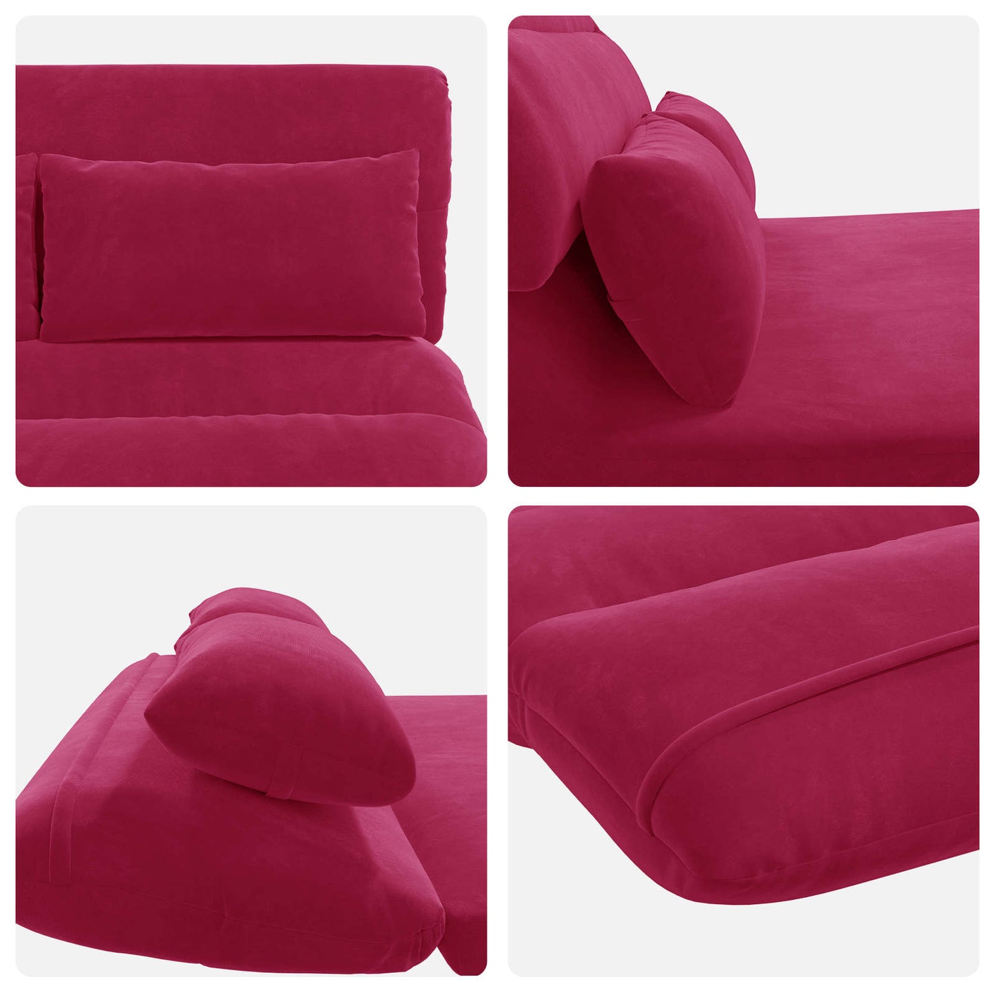 Sedia da Pavimento Rosso Vino 110 x 82 x 55 cm Velluto | homemem39