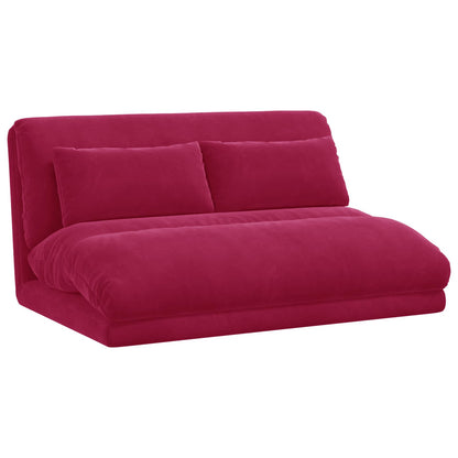Sedia da Pavimento Rosso Vino 110 x 82 x 55 cm Velluto | homemem39