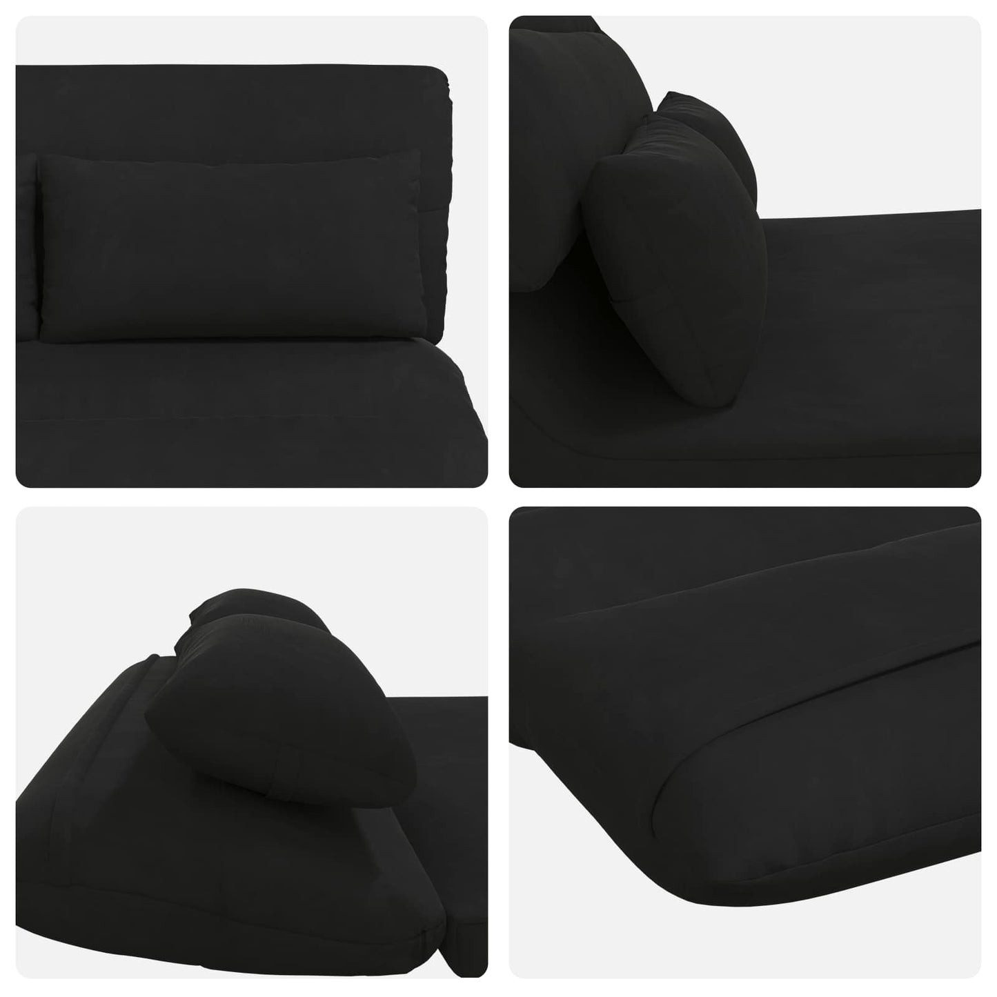 Sedia da Pavimento Nero 110 x 82 x 55 cm Velluto | homemem39