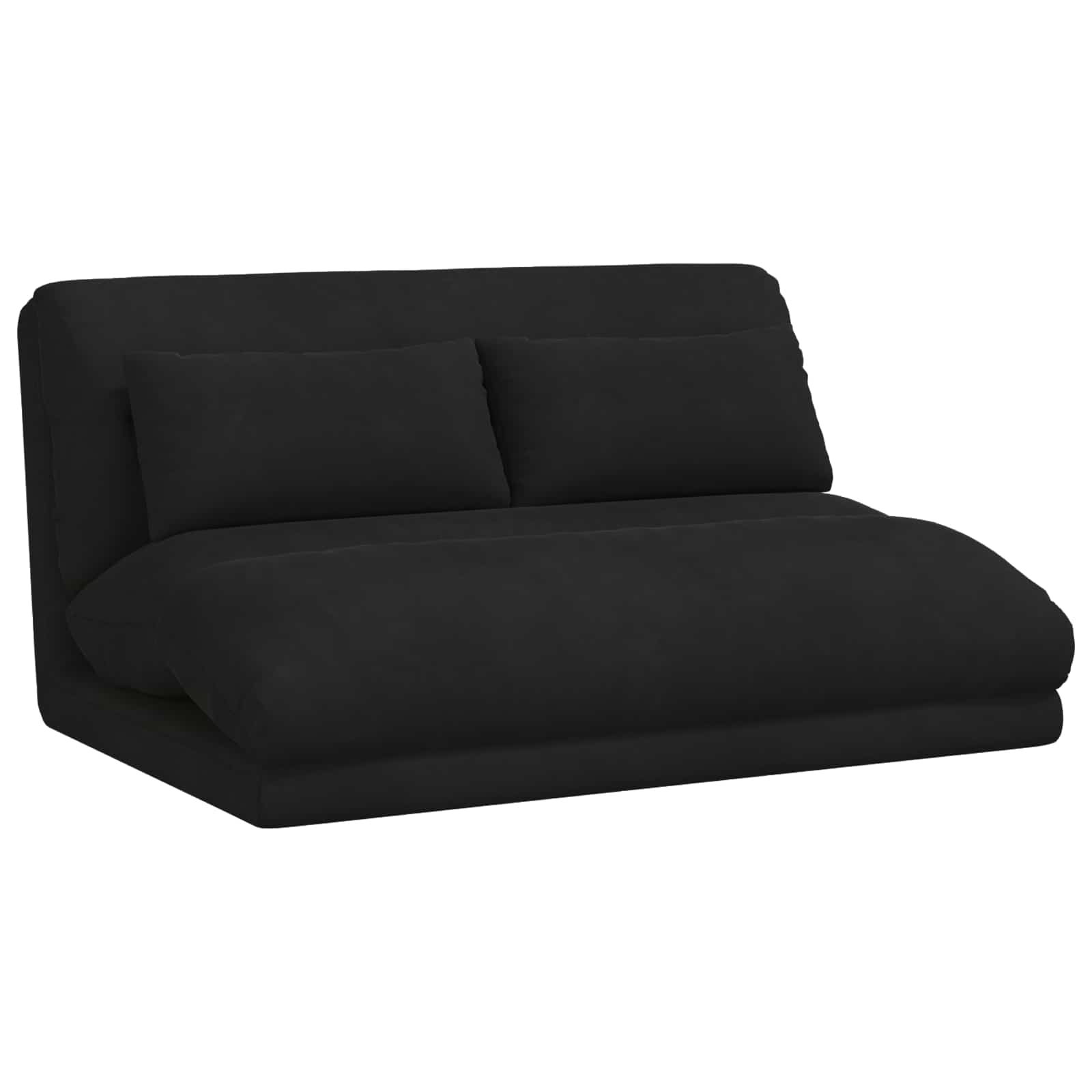 Sedia da Pavimento Nero 110 x 82 x 55 cm Velluto | homemem39
