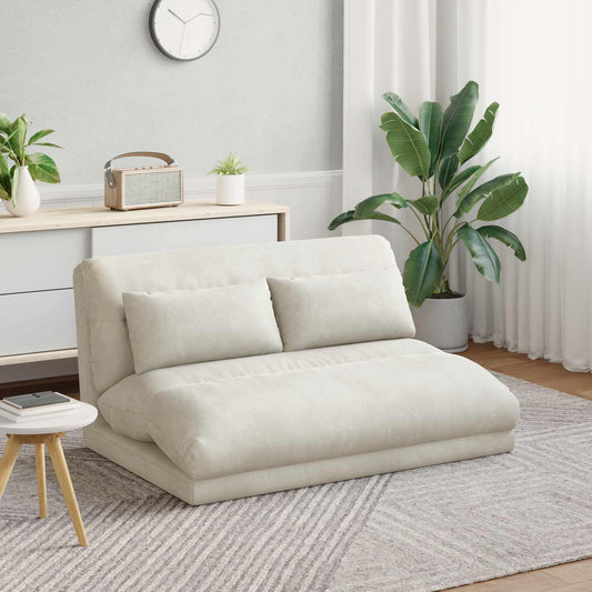 Sedia a pavimento regolabile Crema Velluto | homemem39