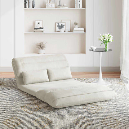 Sedia da Pavimento Crema 110 x 82 x 55 cm Velluto | homemem39