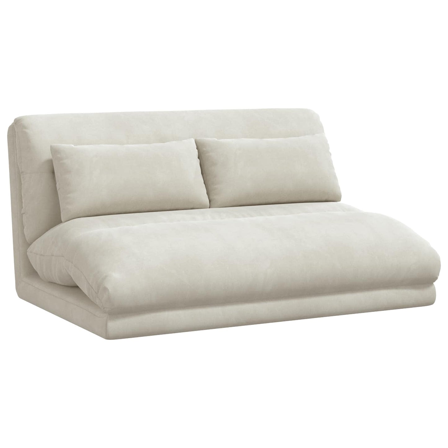 Sedia da Pavimento Crema 110 x 82 x 55 cm Velluto | homemem39